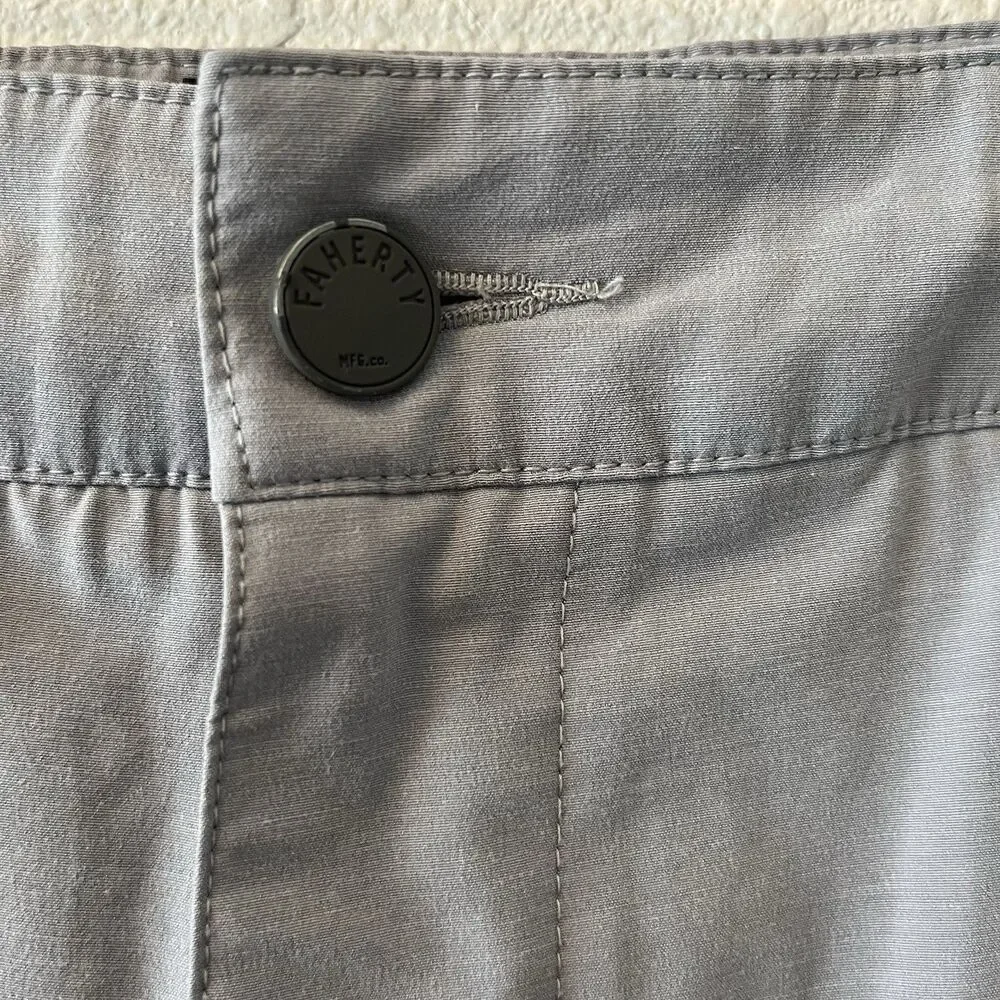 Faherty Light Gray Flat-Front Men’s Shorts
